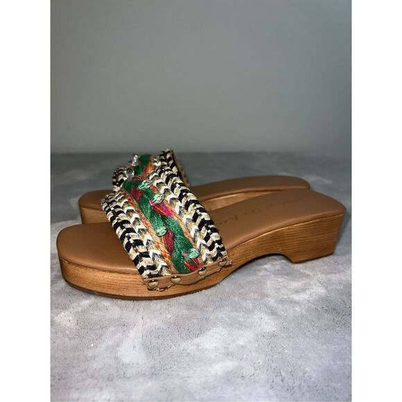 CELESTE TAN COMBO JUTE SANDAL HEEL 6 - Picture 3 of 9